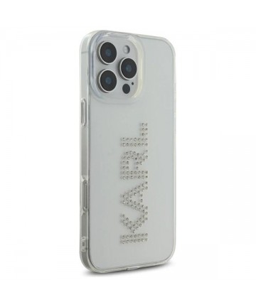 Karl Lagerfeld KLHCP16XHKLSTDCT iPhone 16 Pro Max 6.9" Clear Hard Case IML Rhinestones Logo
