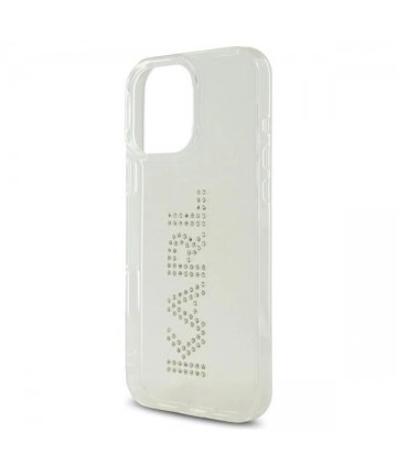 Karl Lagerfeld KLHCP16XHKLSTDCT iPhone 16 Pro Max 6.9" Clear Hard Case IML Rhinestones Logo