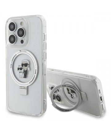 Karl Lagerfeld KLHMP15LHMRSKCH iPhone 15 Pro 6.1" white/white hardcase Ring Stand Karl&Choupette MagSafe