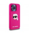 Karl Lagerfeld KLHMP15LSKHPPPLF iPhone 15 Pro 6.1" fuchsia/fuschia hardcase Silicone Karl Head Print MagSafe