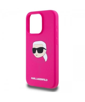 Karl Lagerfeld KLHMP15LSKHPPPLF iPhone 15 Pro 6.1" fuchsia/fuschia hardcase Silicone Karl Head Print MagSafe