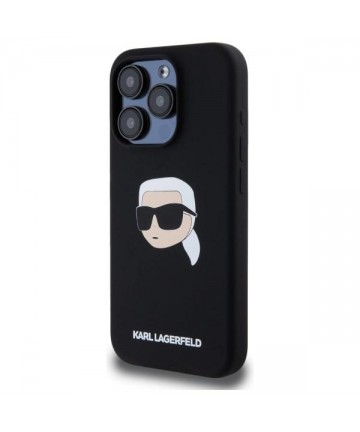 Karl Lagerfeld KLHMP15LSKHPPLK iPhone 15 Pro 6.1" black/black hardcase Silicone Karl Head Print MagSafe
