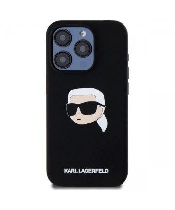 Karl Lagerfeld KLHMP15LSKHPPLK iPhone 15 Pro 6.1" black/black hardcase Silicone Karl Head Print MagSafe
