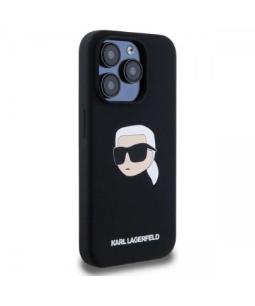 Karl Lagerfeld KLHMP15LSKHPPLK iPhone 15 Pro 6.1" black/black hardcase Silicone Karl Head Print MagSafe