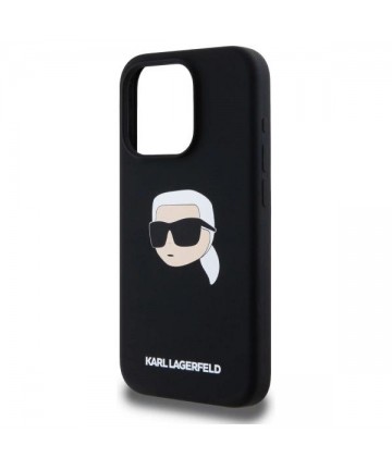 Karl Lagerfeld KLHMP15LSKHPPLK iPhone 15 Pro 6.1" black/black hardcase Silicone Karl Head Print MagSafe