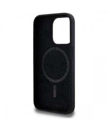 Karl Lagerfeld KLHMP15LSKHPPLK iPhone 15 Pro 6.1" black/black hardcase Silicone Karl Head Print MagSafe