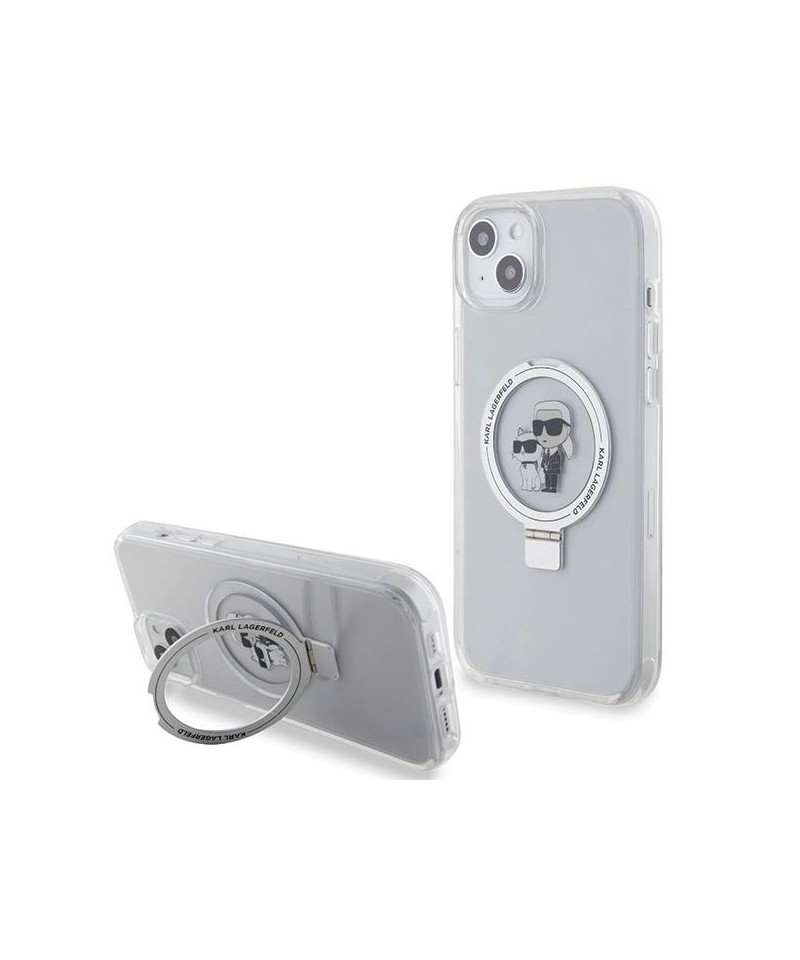 Karl Lagerfeld KLHMP15MHMRSKCH iPhone 15 Plus / 14 Plus 6.7" white/white hardcase Ring Stand Karl&Choupette MagSafe