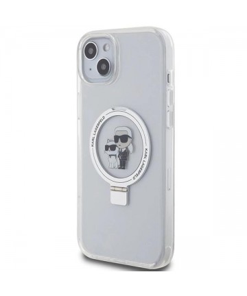 Karl Lagerfeld KLHMP15MHMRSKCH iPhone 15 Plus / 14 Plus 6.7" white/white hardcase Ring Stand Karl&Choupette MagSafe