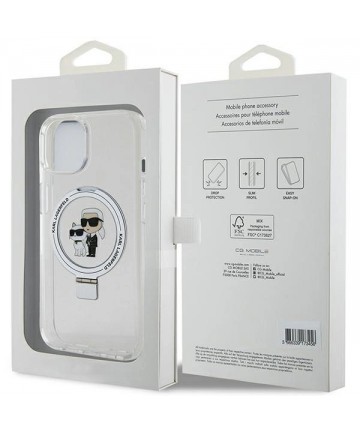 Karl Lagerfeld KLHMP15MHMRSKCH iPhone 15 Plus / 14 Plus 6.7" white/white hardcase Ring Stand Karl&Choupette MagSafe