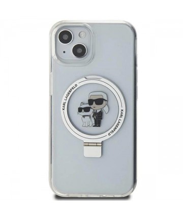 Karl Lagerfeld KLHMP15SHMRSKCH iPhone 15 / 14 / 13 6.1" white/white hardcase Ring Stand Karl&Choupette MagSafe