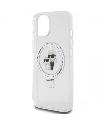 Karl Lagerfeld KLHMP15SHMRSKCH iPhone 15 / 14 / 13 6.1" white/white hardcase Ring Stand Karl&Choupette MagSafe