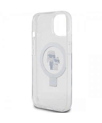 Karl Lagerfeld KLHMP15SHMRSKCH iPhone 15 / 14 / 13 6.1" white/white hardcase Ring Stand Karl&Choupette MagSafe