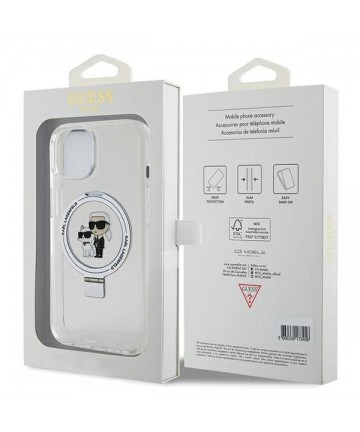 Karl Lagerfeld KLHMP15SHMRSKCH iPhone 15 / 14 / 13 6.1" white/white hardcase Ring Stand Karl&Choupette MagSafe
