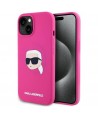 Karl Lagerfeld KLHMP15SSKHPPLF iPhone 15 6.1" fuchsia/fuschia hardcase Silicone Karl Head Print MagSafe
