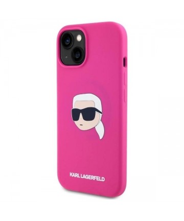 Karl Lagerfeld KLHMP15SSKHPPLF iPhone 15 6.1" fuchsia/fuschia hardcase Silicone Karl Head Print MagSafe
