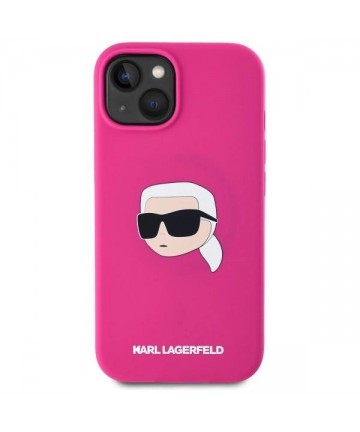 Karl Lagerfeld KLHMP15SSKHPPLF iPhone 15 6.1" fuchsia/fuschia hardcase Silicone Karl Head Print MagSafe
