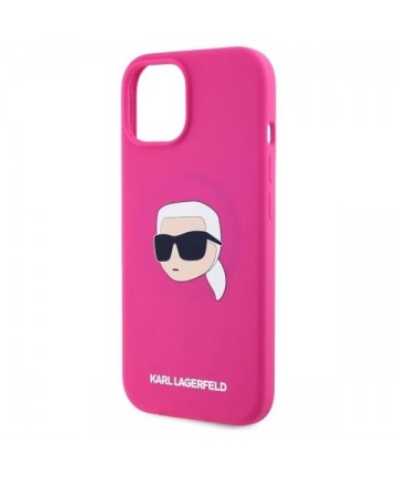 Karl Lagerfeld KLHMP15SSKHPPLF iPhone 15 6.1" fuchsia/fuschia hardcase Silicone Karl Head Print MagSafe