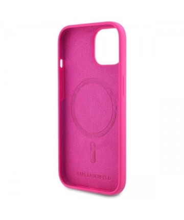 Karl Lagerfeld KLHMP15SSKHPPLF iPhone 15 6.1" fuchsia/fuschia hardcase Silicone Karl Head Print MagSafe