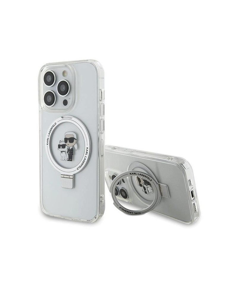 Karl Lagerfeld KLHMP15XHMRSKCH iPhone 15 Pro Max 6.7" white/white hardcase Ring Stand Karl&Choupette MagSafe