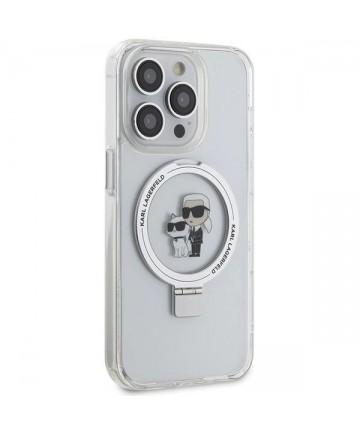 Karl Lagerfeld KLHMP15XHMRSKCH iPhone 15 Pro Max 6.7" white/white hardcase Ring Stand Karl&Choupette MagSafe