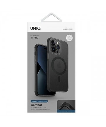 Uniq Combat iPhone 14 Pro 6.1" case Magclick Charging black/concrete charcoal
