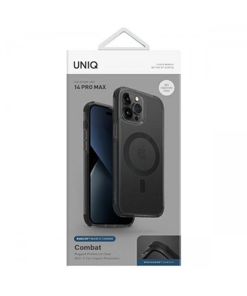 Uniq Combat iPhone 14 Pro Max 6.7" case Magclick Charging black/concrete charcoal