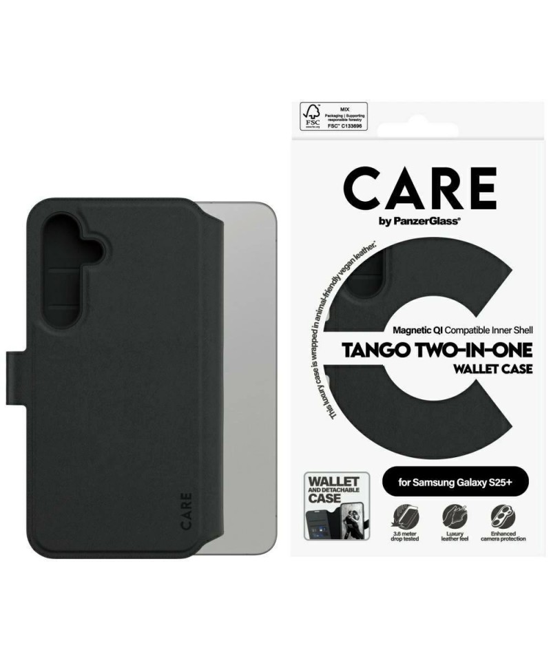 CARE by PanzerGlass Feature Tango 2in1 Wallet Case for Samsung Galaxy S25+ - Black