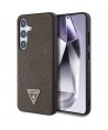 Guess Grained Hot Stamp Peony Pattern Triangle Logo MagSafe Case for Samsung Galaxy S25 - Brown