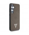 Guess Grained Hot Stamp Peony Pattern Triangle Logo MagSafe Case for Samsung Galaxy S25 - Brown
