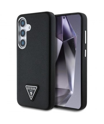 Guess Grained Triangle Logo MagSafe case for Samsung Galaxy S25 - black