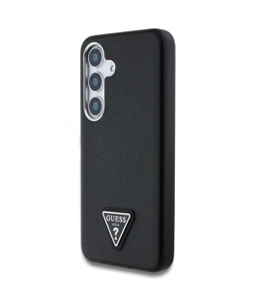 Guess Grained Triangle Logo MagSafe case for Samsung Galaxy S25 - black