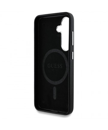 Guess Grained Triangle Logo MagSafe case for Samsung Galaxy S25 - black