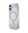 Guess HC Resin Bottom Glitter MagSafe case for iPhone 16 - silver