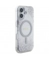 Guess HC Resin Bottom Glitter MagSafe case for iPhone 16 - silver