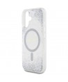 Guess HC Resin Bottom Glitter MagSafe case for iPhone 16 - silver