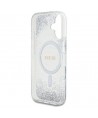 Guess HC Resin Bottom Glitter MagSafe case for iPhone 16 - silver