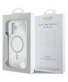 Guess HC Resin Bottom Glitter MagSafe case for iPhone 16 - silver