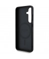 Guess Leather 4G Flowers Print Metal Classic Logo MagSafe Case for Samsung Galaxy S25 - Black