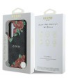 Guess Leather 4G Flowers Print Metal Classic Logo MagSafe Case for Samsung Galaxy S25 - Black