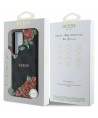 Guess Leather 4G Flowers Print Metal Classic Logo MagSafe Case for Samsung Galaxy S25 Ultra - Black