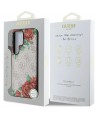 Guess Leather 4G Flowers Print Metal Classic Logo MagSafe Case for Samsung Galaxy S25 Ultra - Pink