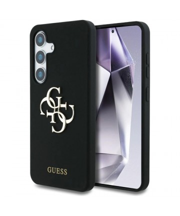 Guess Silicone Big 4G Logo Bottom Script case for Samsung Galaxy S25 - black