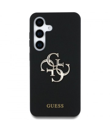 Guess Silicone Big 4G Logo Bottom Script case for Samsung Galaxy S25 - black