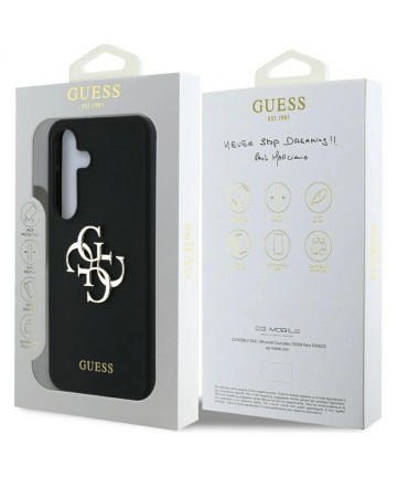 Guess Silicone Big 4G Logo Bottom Script case for Samsung Galaxy S25 - black