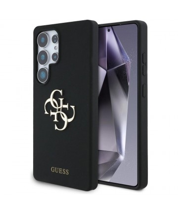 Guess Silicone Big 4G Logo Bottom Script case for Samsung Galaxy S25 Ultra - black