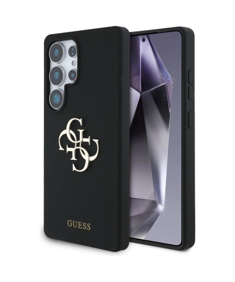 Guess Silicone Big 4G Logo Bottom Script case for Samsung Galaxy S25 Ultra - black