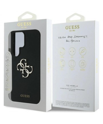 Guess Silicone Big 4G Logo Bottom Script case for Samsung Galaxy S25 Ultra - black