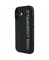 Karl Lagerfeld HC 3D Rubber Elongated Glitter iPhone 16 Case - Black