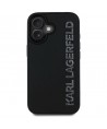 Karl Lagerfeld HC 3D Rubber Elongated Glitter iPhone 16 Case - Black