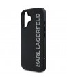 Karl Lagerfeld HC 3D Rubber Elongated Glitter iPhone 16 Case - Black